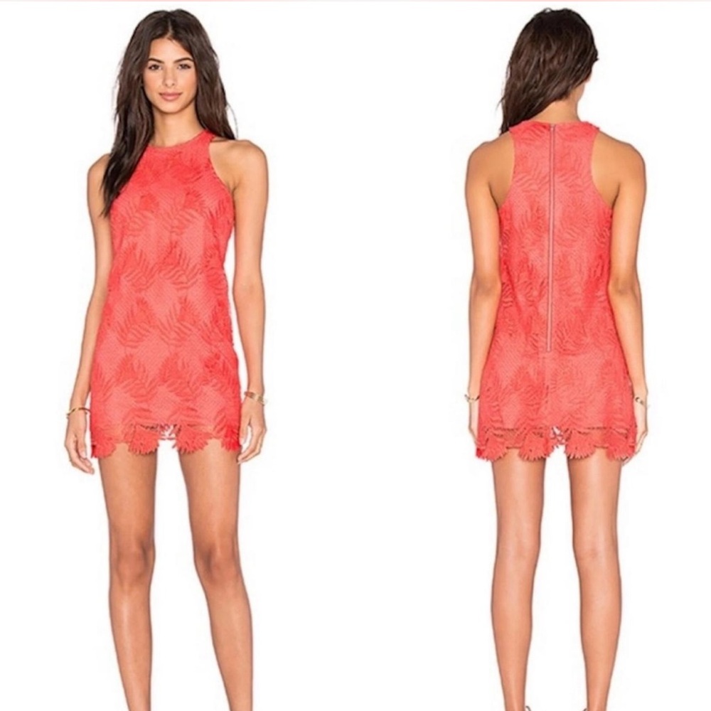 Lovers + Friends mini coral dress S